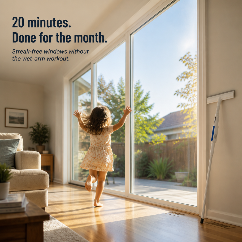 GlassGleam™ — Clean Every Window Spotless with One Spray-and-Wipe Move