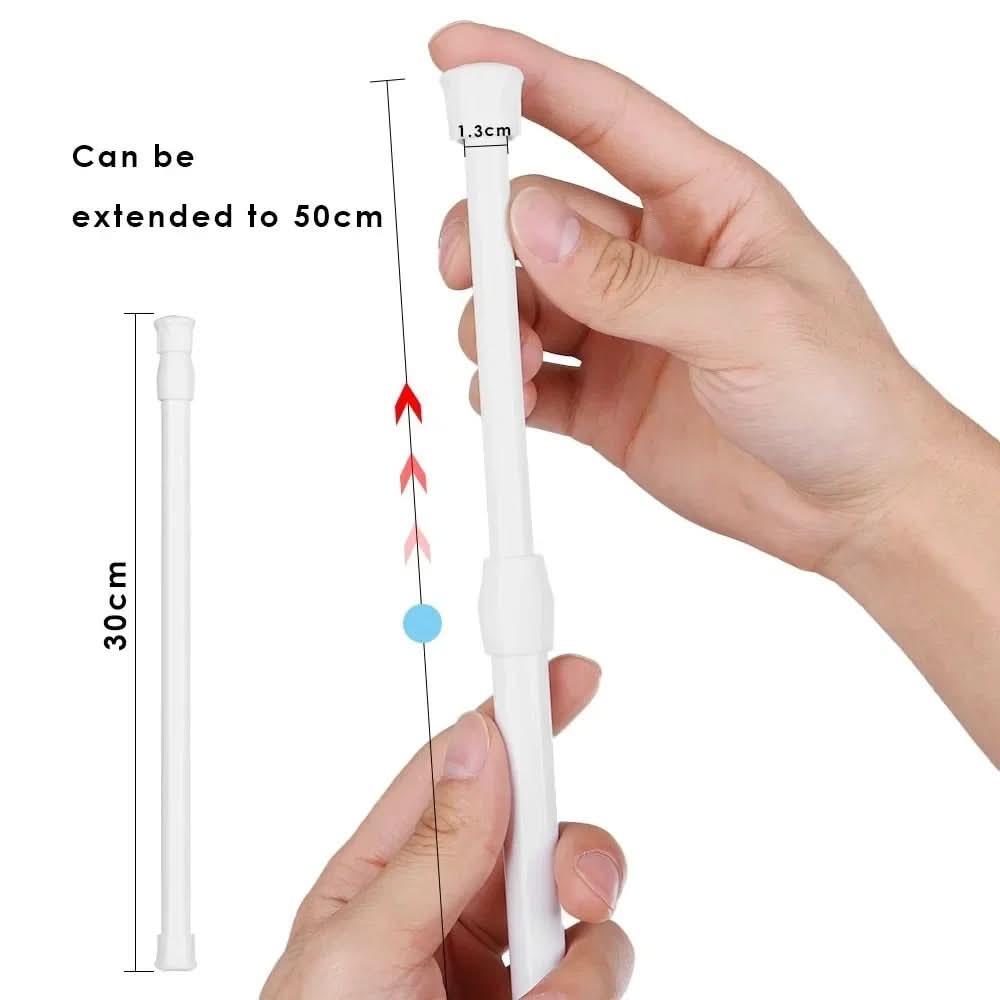 Telescopic Curtain Rod with Adjustable Spring Mechanism