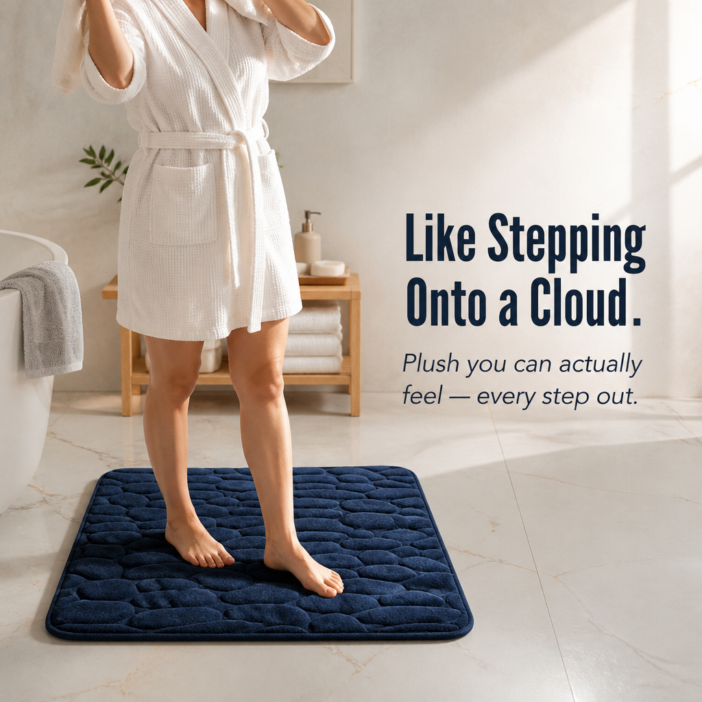 EverLux™ — Walk on Plush Cobblestones That Grip Tile and Dry Instantly