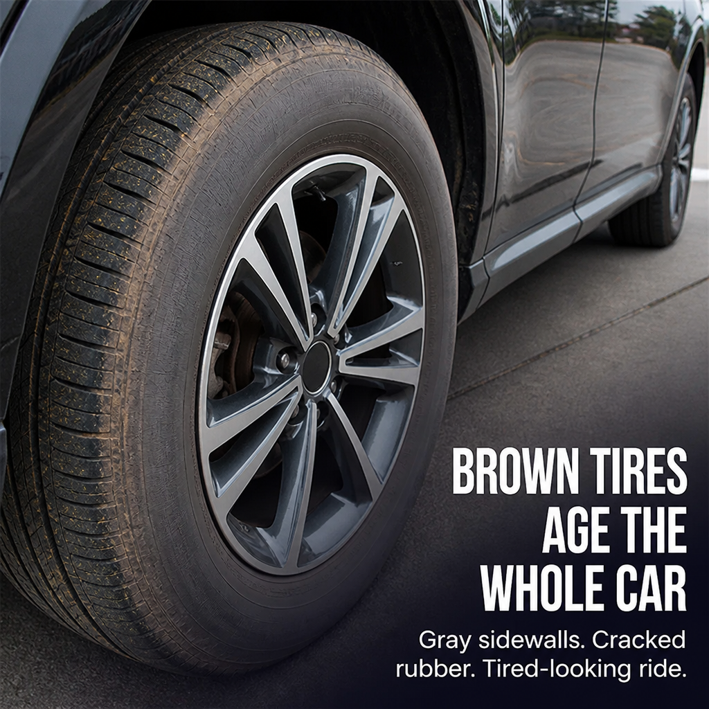 MidnightSheen™ — Deep-Black Shine That Revives and Protects Your Tires for Weeks
