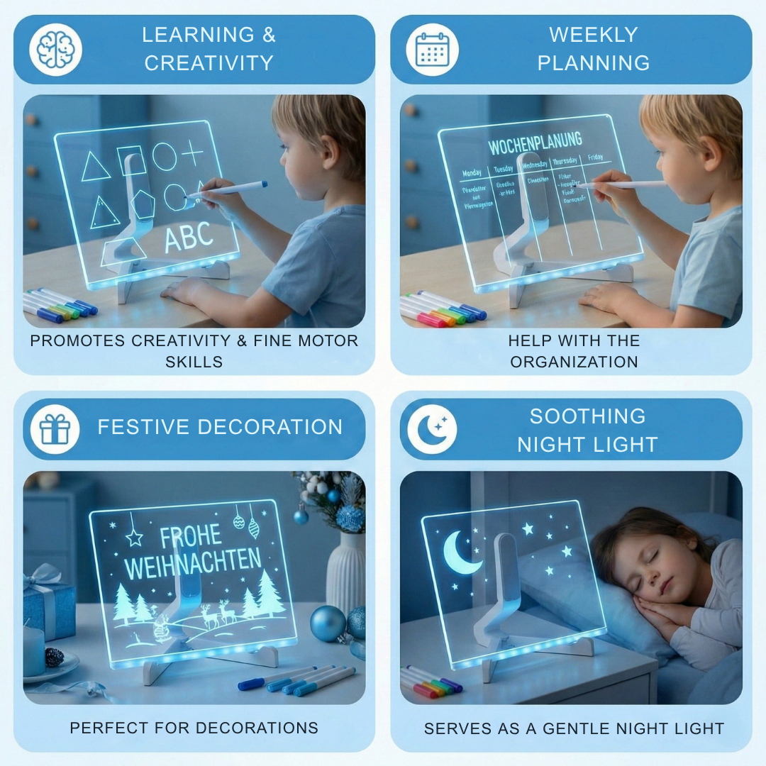 GlowCraft™ LED Drawing Board — Ignite Your Child’s Imagination with Radiant, Mess-Free Masterpieces