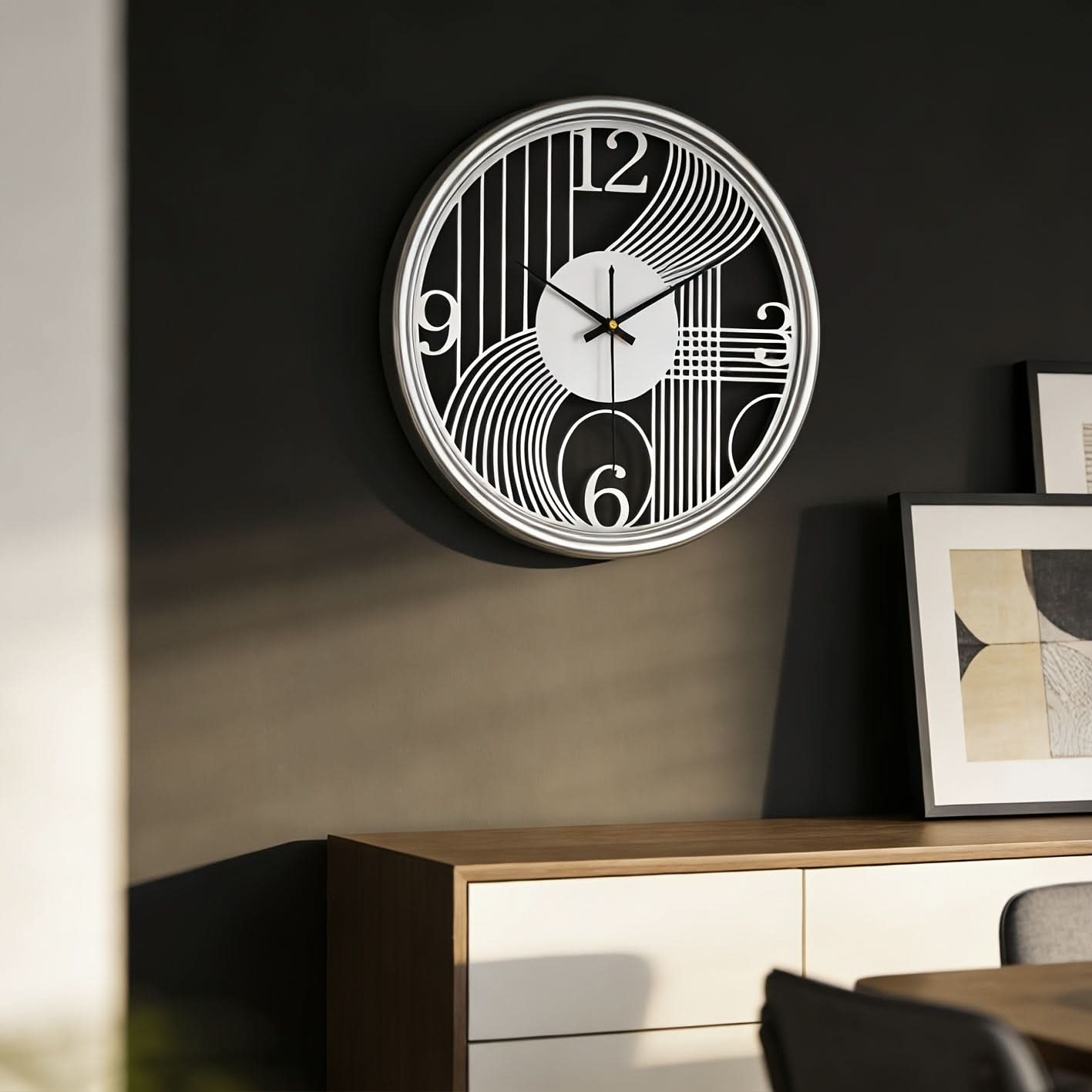 40cm Silent Iron Wall Clock in Gold for Contemporary Home Decoration