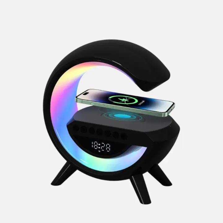 LED Clock Lamp with Alarm, Bluetooth Speaker & Wireless Charging Function