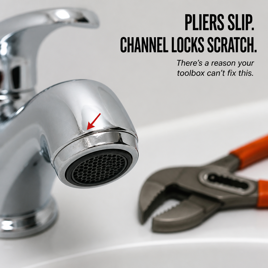 Aquamend™ Grip Wrench — Crush Stubborn Faucets Fast Without Scratches or Slips