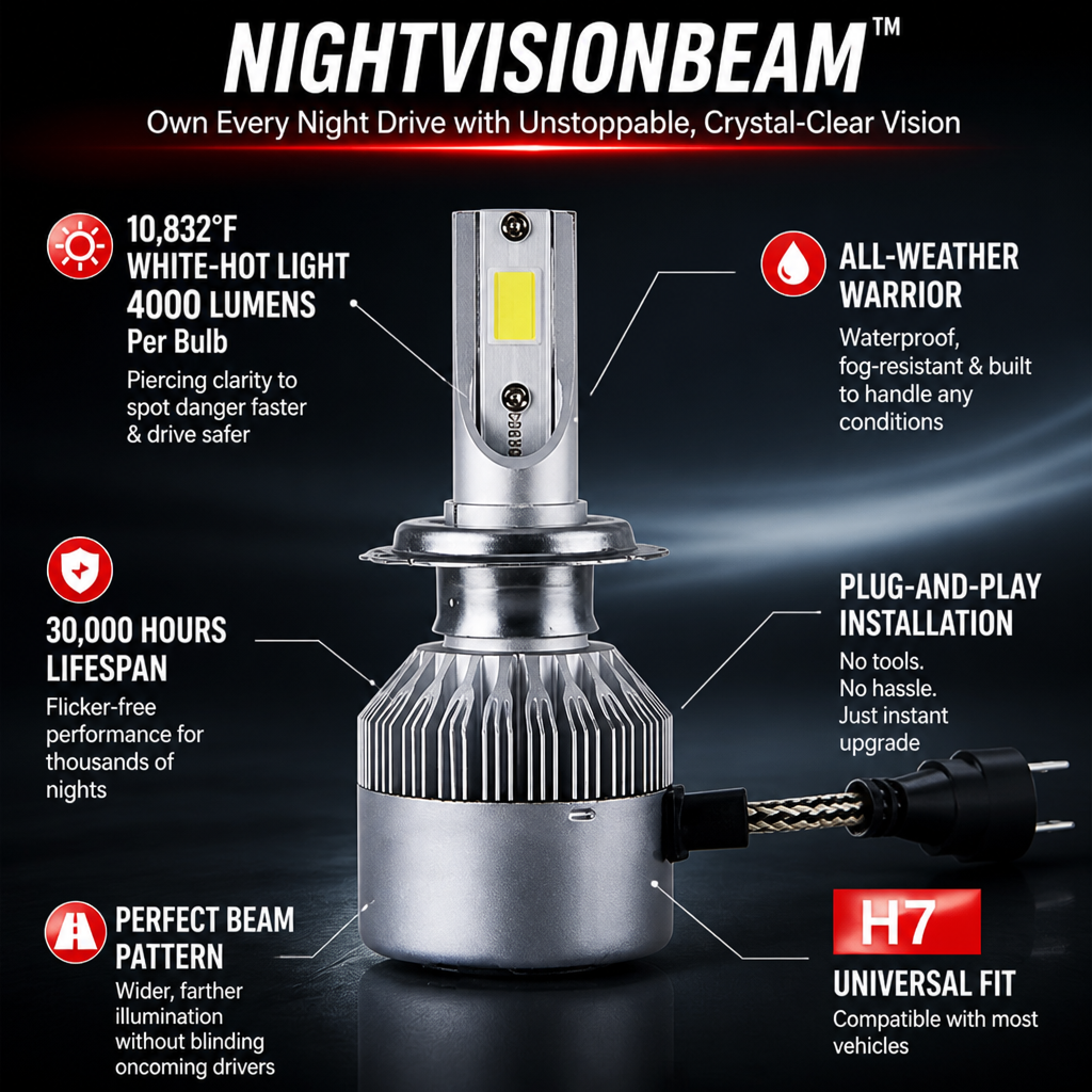 NightVisionBeam™ — Own Every Night Drive with Unstoppable, Crystal-Clear Vision