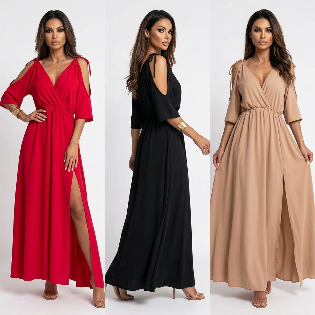 SerenAura™ V-Neck Dress — Own Every Room with Bold, Effortless Confidence