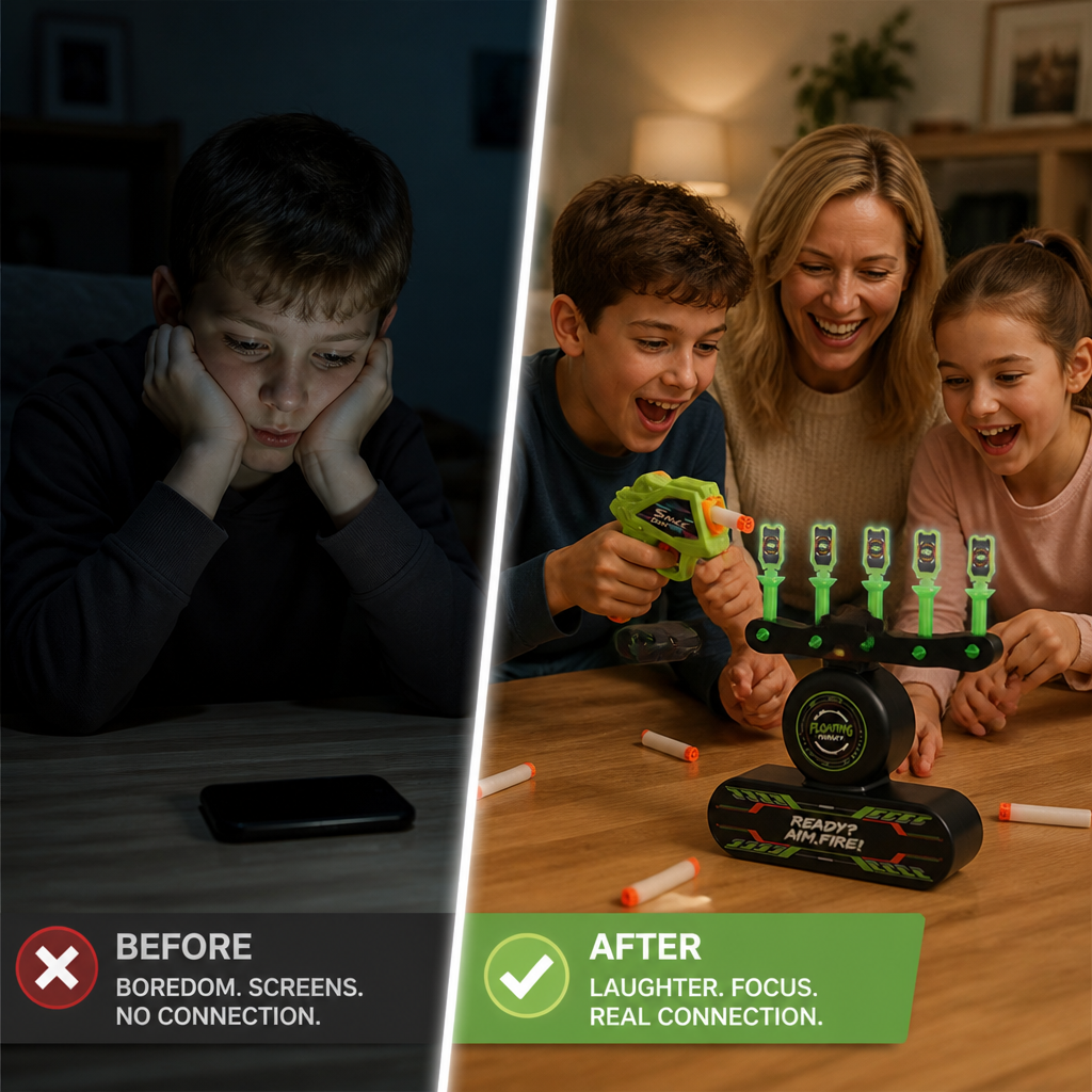 TurboGlow™ — Get Kids Off Screens and Into Glowing Floating-Target Battles