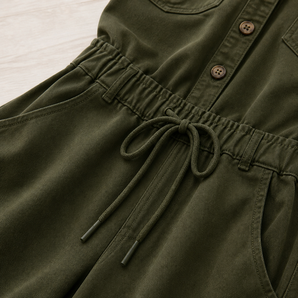 LumiVerve™ Short Sleeve Button-Front Jumpsuit — Shape Your Confidence with Every Move