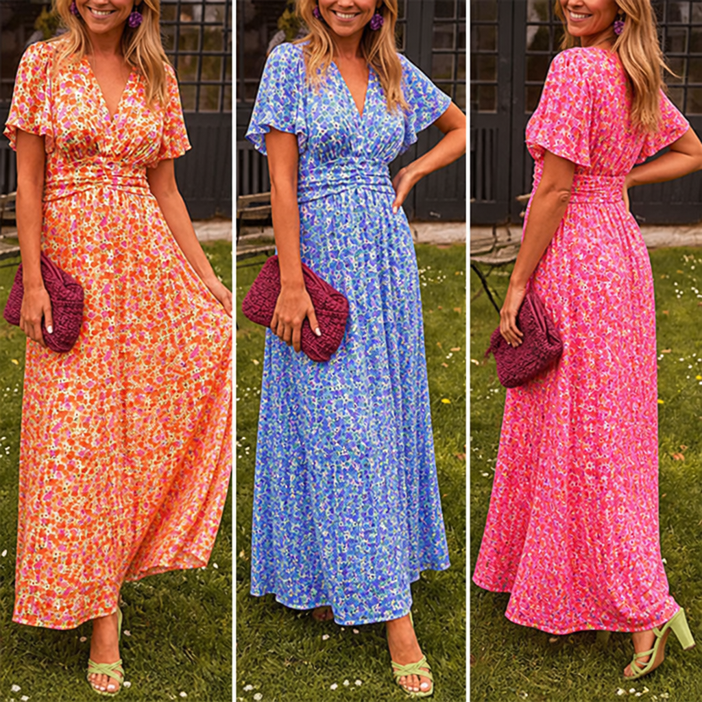 Celestelle™ Vintage Floral Dress — Feel Cool, Confident, and Effortlessly Radiant All Day Long