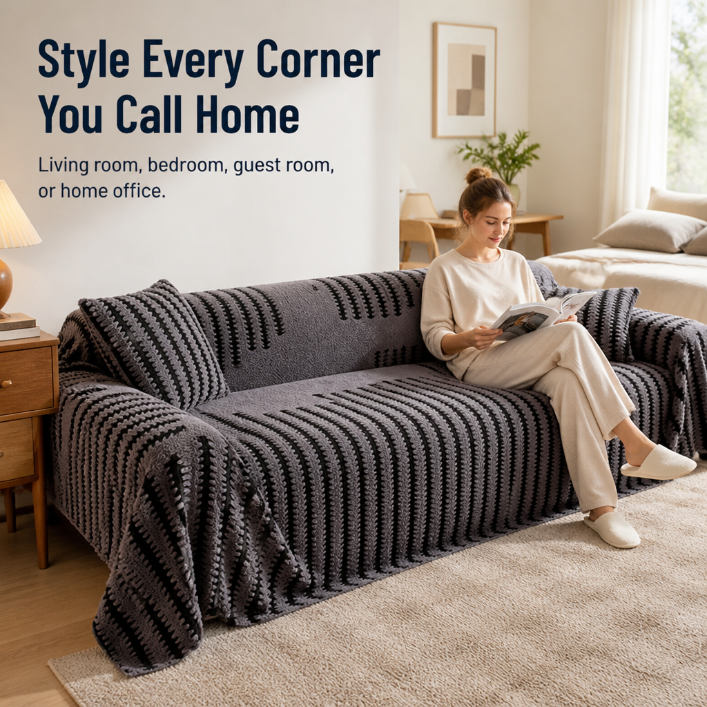 LumiNest™ Plush Sofa Cover — Wrap Your Sofa in Unshakable Comfort and Plush Luxury