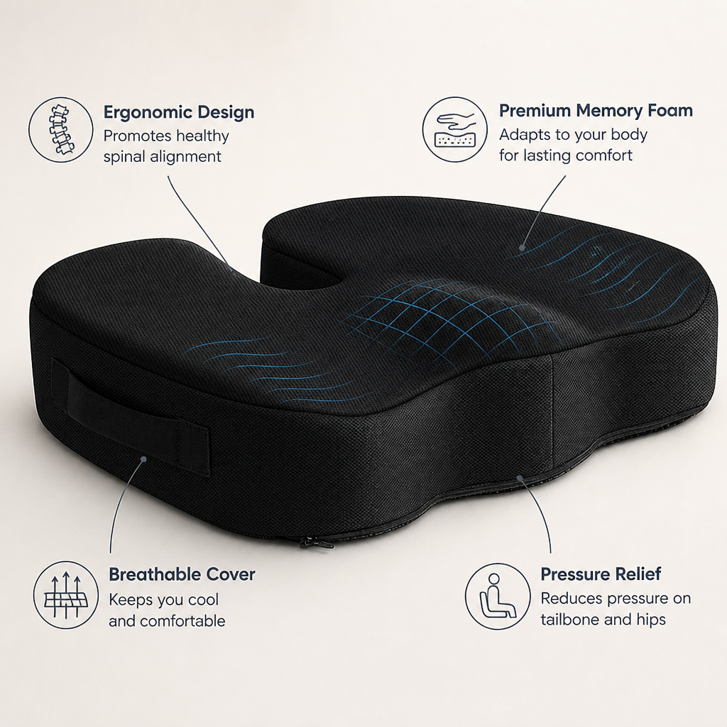 SpinaRest™ — Sit Confidently Pain-Free and Power Through Your Day