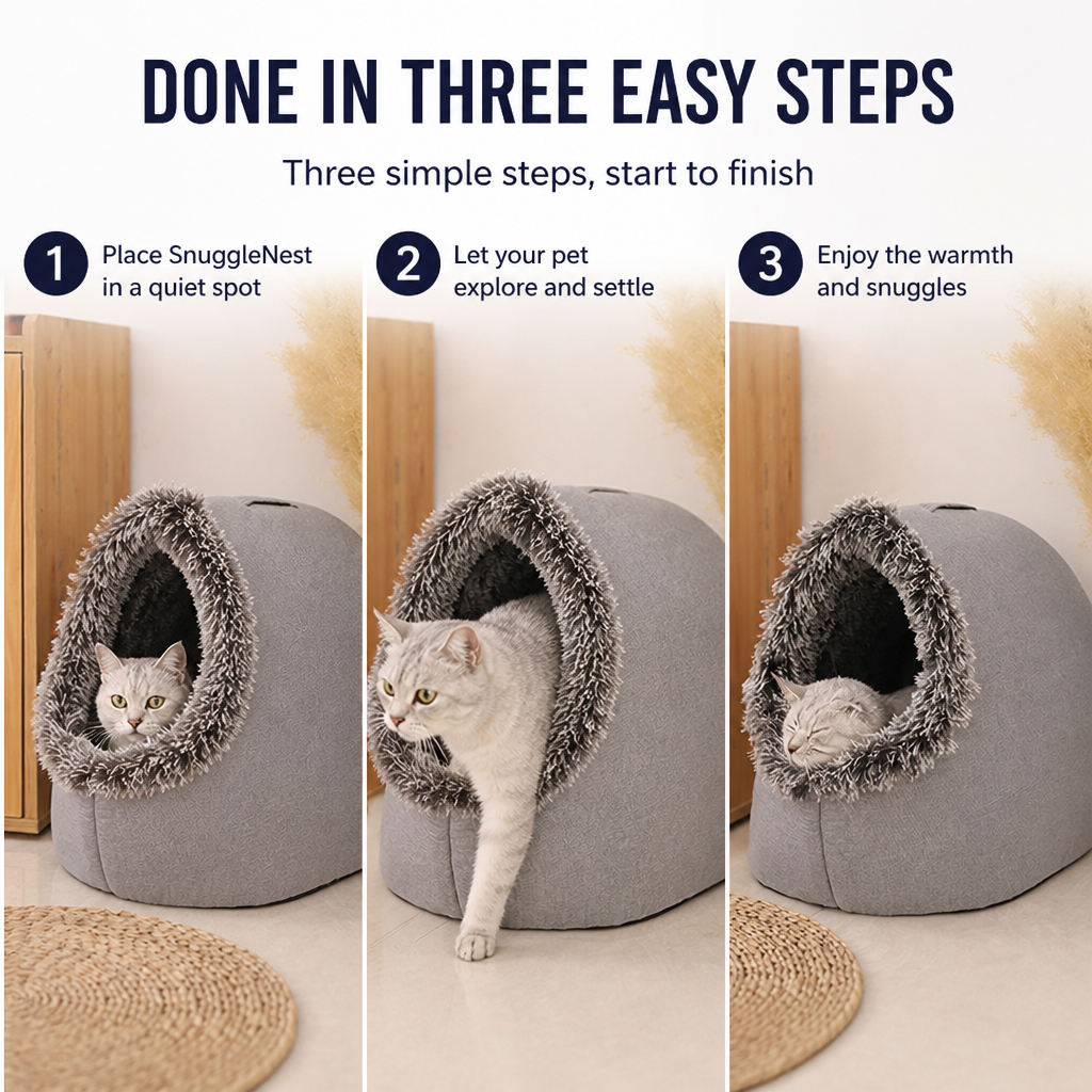 SnuggleNest™ — Your Pet’s Cozy Hideaway That Melts Winter’s Chill Away