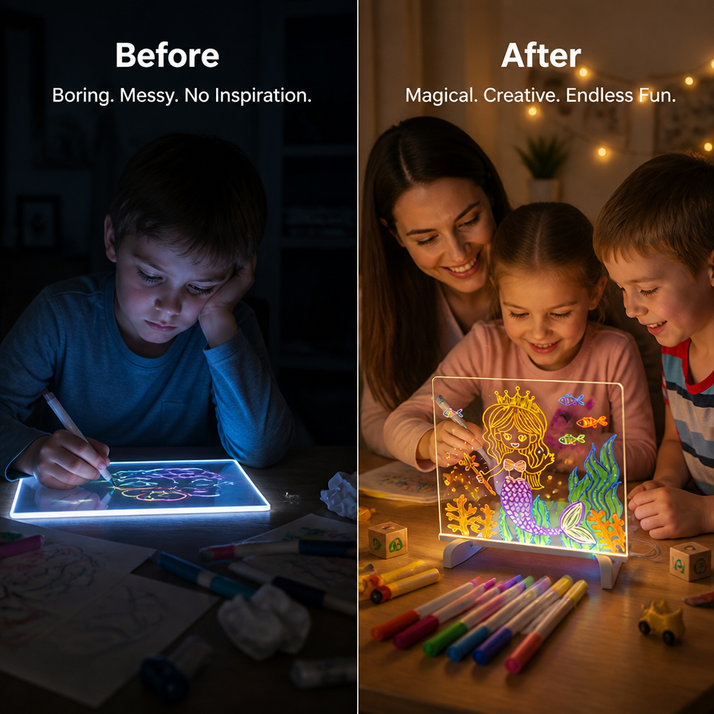 DazzlePop™ — Draw, Glow & Light Up Their Imagination Without the Mess