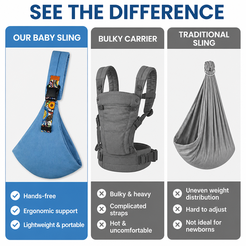 NurturaNest™ BabySling — Move Freely While Keeping Your Baby Safe and Snug Every Step of the Way