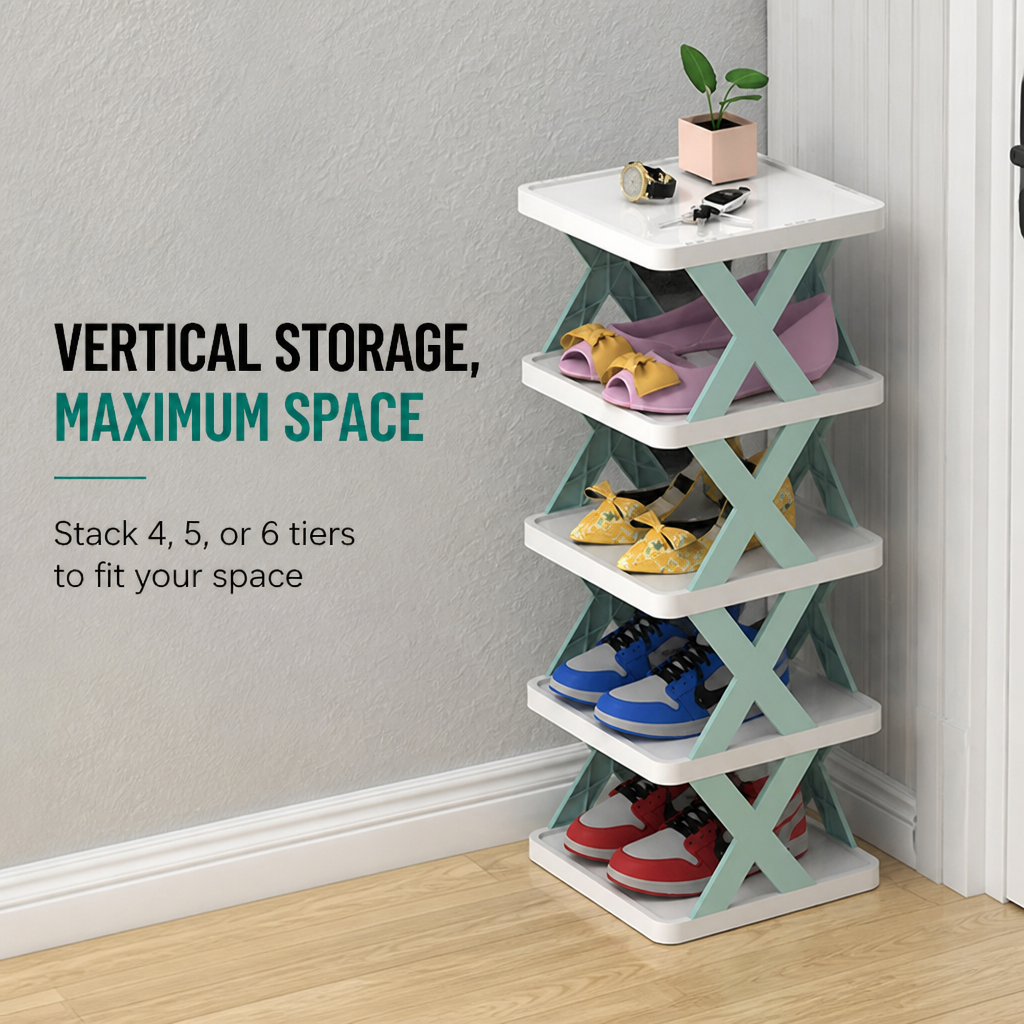 StrideSmart™ Stacker — Turn Shoe Chaos into Serene, Stylish Order Instantly