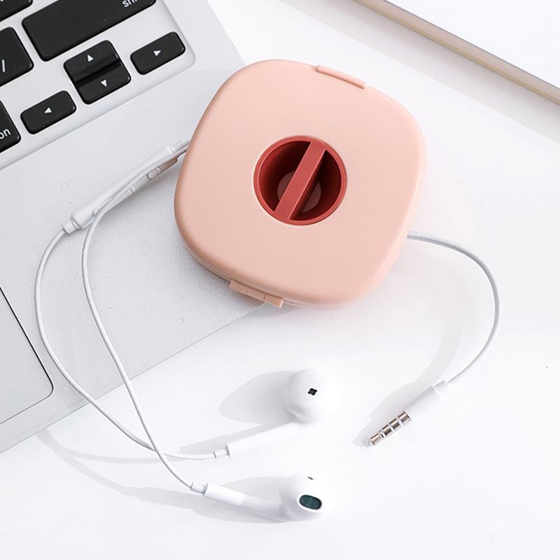 Compact Cable Reel with Built-in Phone Holder – 2-in-1 Design