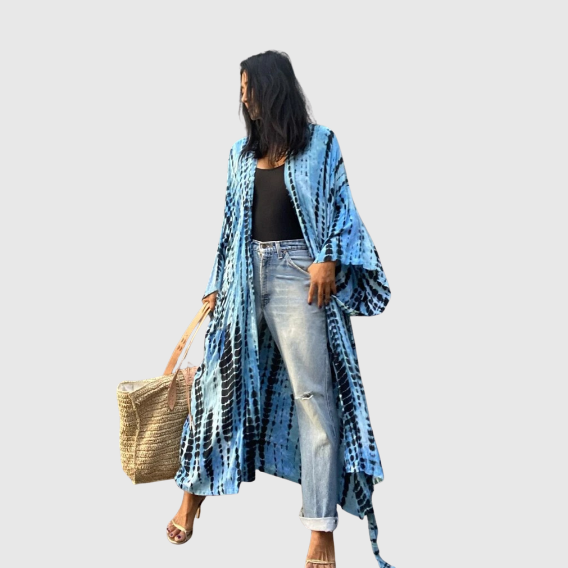 Kimono Beach Cover Up in Tie Dye Design