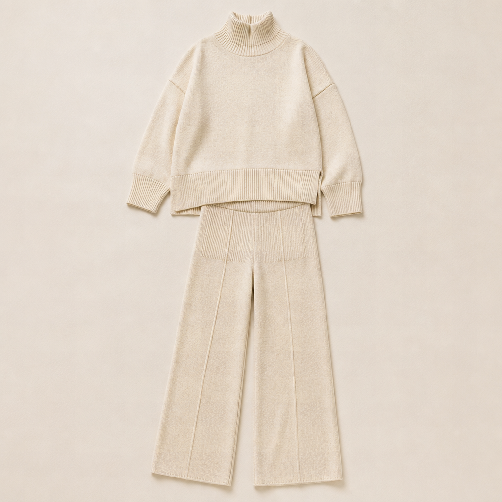 SilvaEase™ – Comfortable Oversized Sweater with Wide-Leg Pant Set
