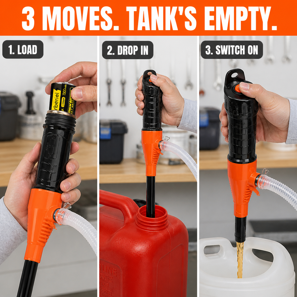 TurboFlow™ — Transfer Fuel, Water, or Oil Hands-Free at 2.2 Gallons per Minute