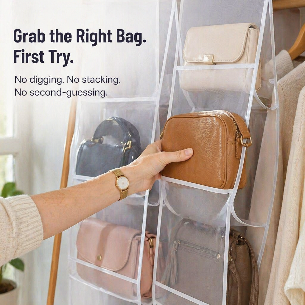 ClariPouch™ — Locate Every Handbag Instantly and Restore Clutter-Free Peace