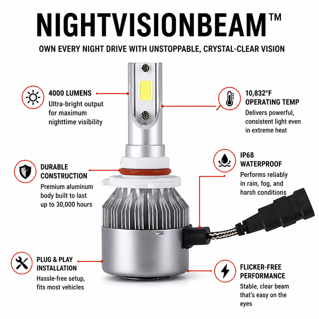 NightVisionBeam™ — Own Every Night Drive with Unstoppable, Crystal-Clear Vision