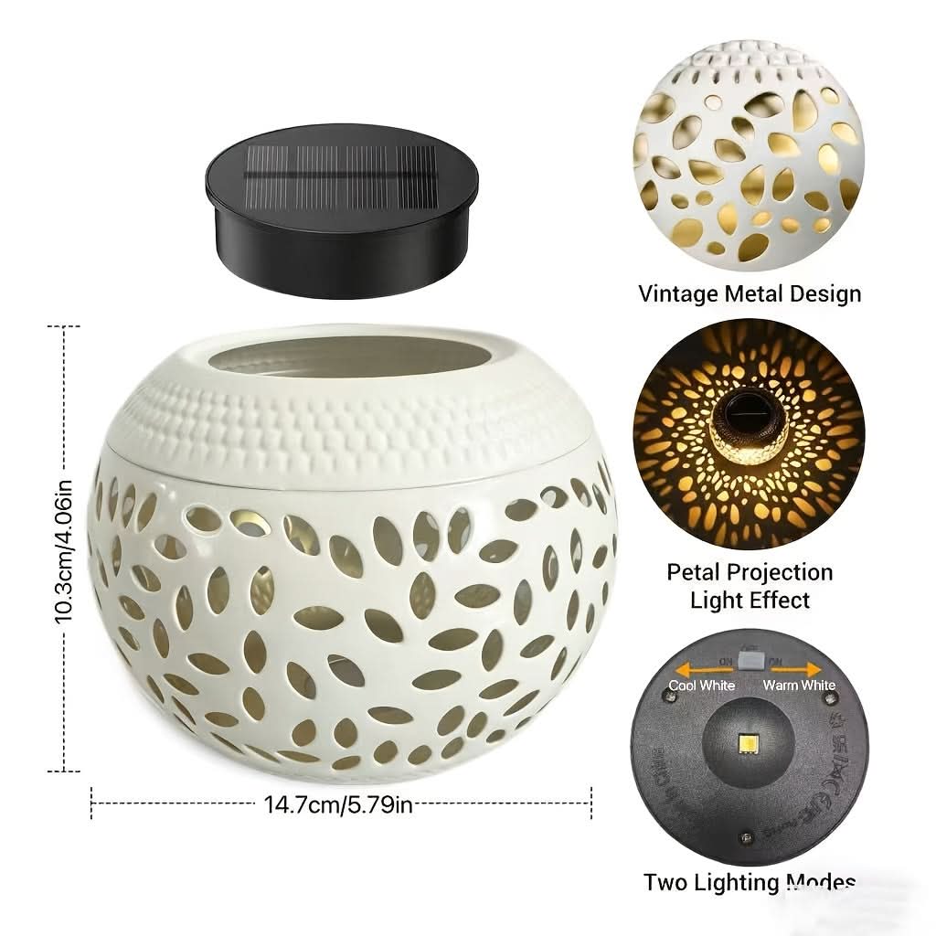 Outdoor Metal Table Lamp with Solar Power