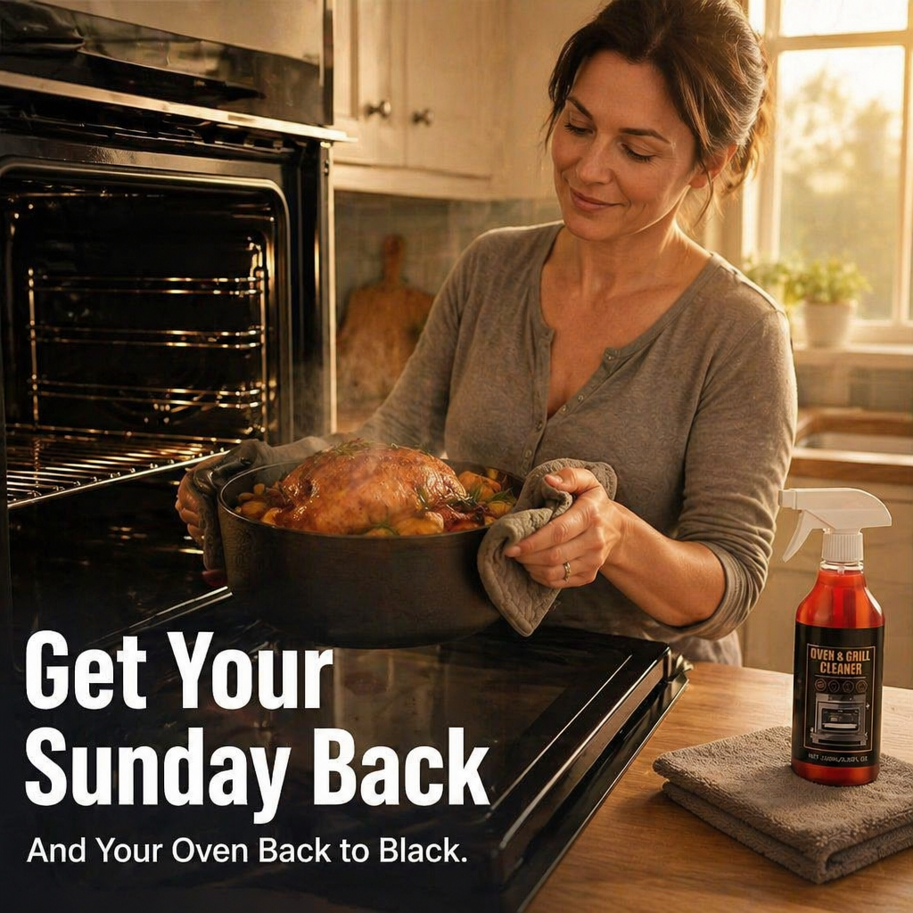 FlareClean™ — Break Down Year-Old Oven Grease in Just 5 Minutes