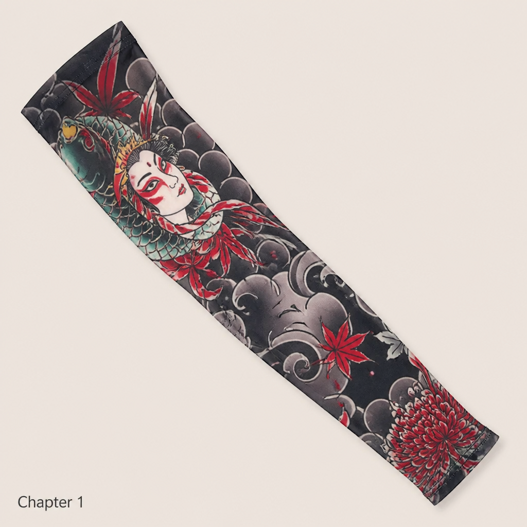 ArborSkin™ – UPF 50+ Japanese Tattoo-Print Sun Shield Arm Sleeve