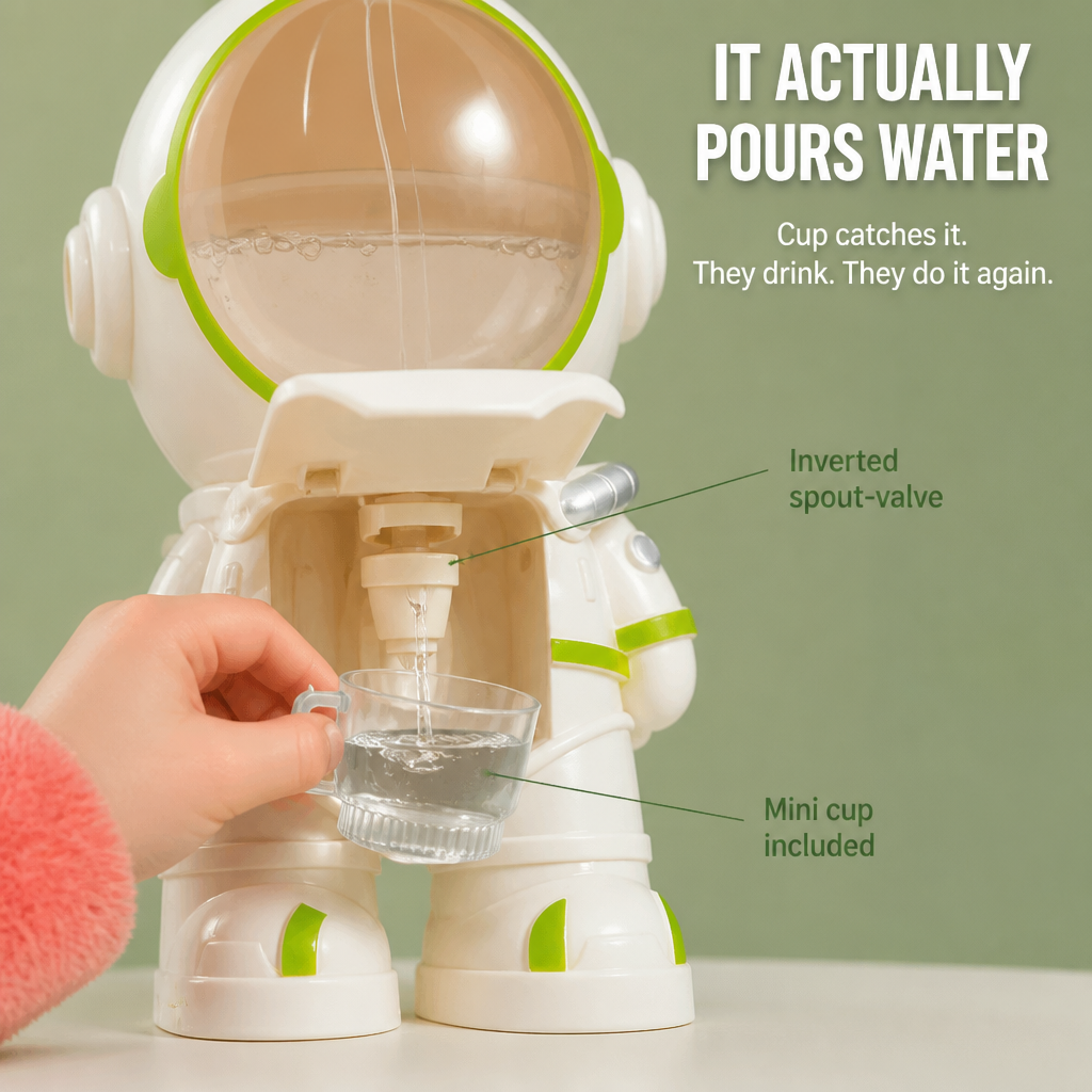 Hydrastro™ — Watch Kids Serve Their Own Water From a Mini Astronaut Dispenser