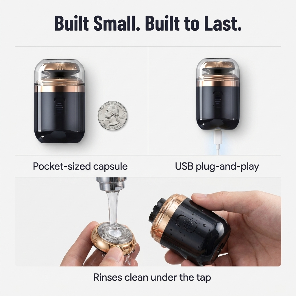 VeloTrim™ — Control Stubble Fast with a Compact Capsule Shaver in 5 Minutes