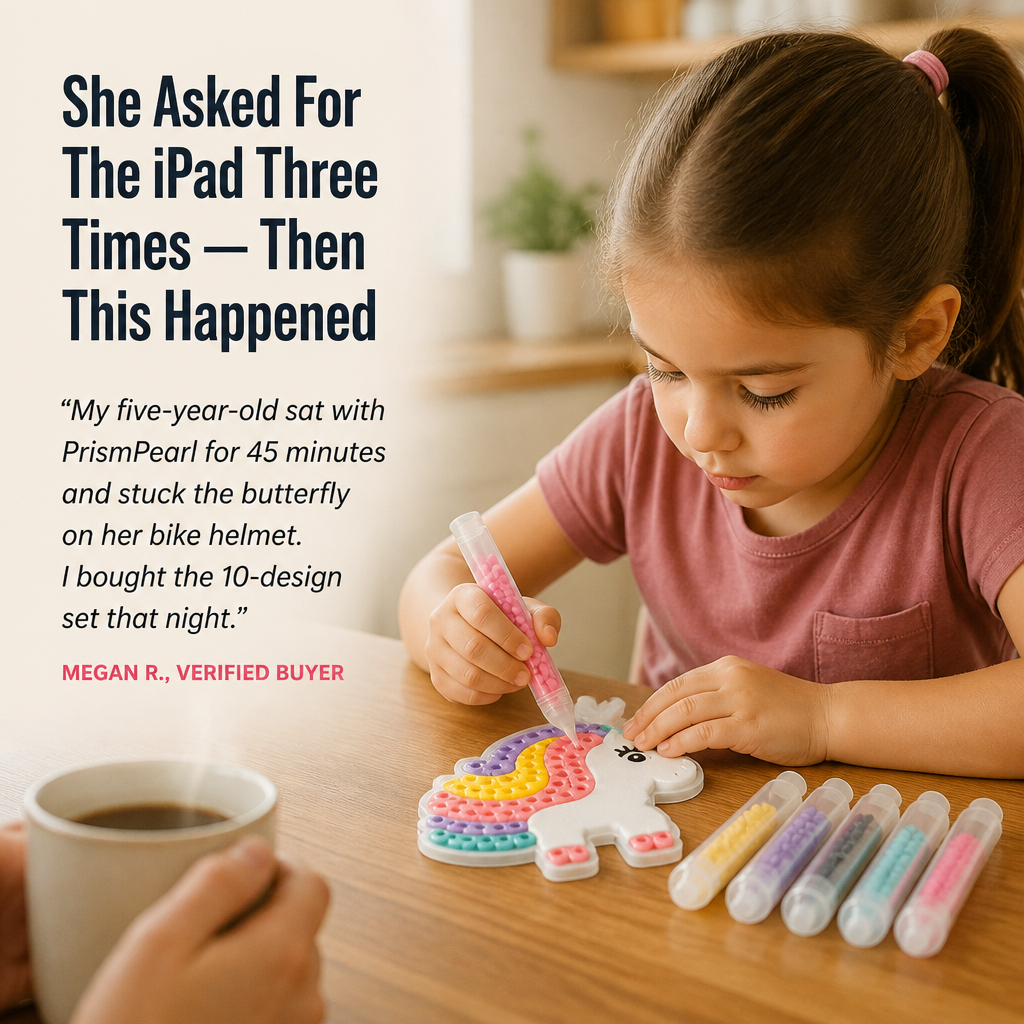 PrismPearl™ — Swap Screen Time for Sparkly Bead Stickers Kids Crave