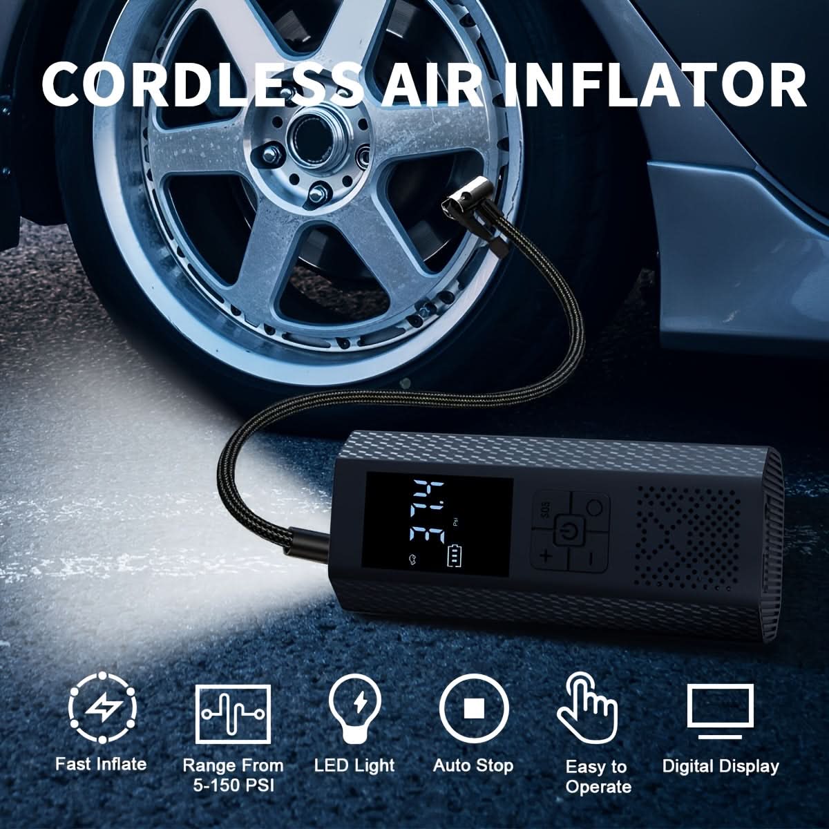 Portable Cordless Air Pump for Tires