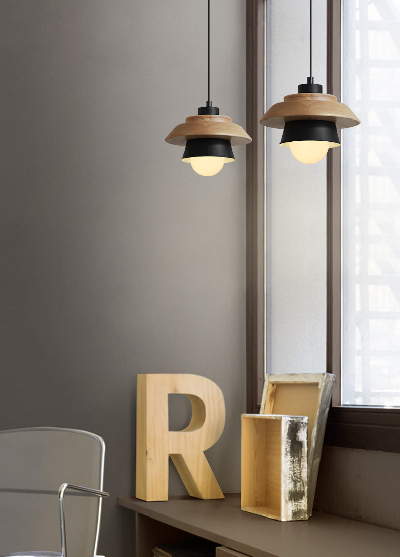 Scandinavian Hanging Wooden Lamp