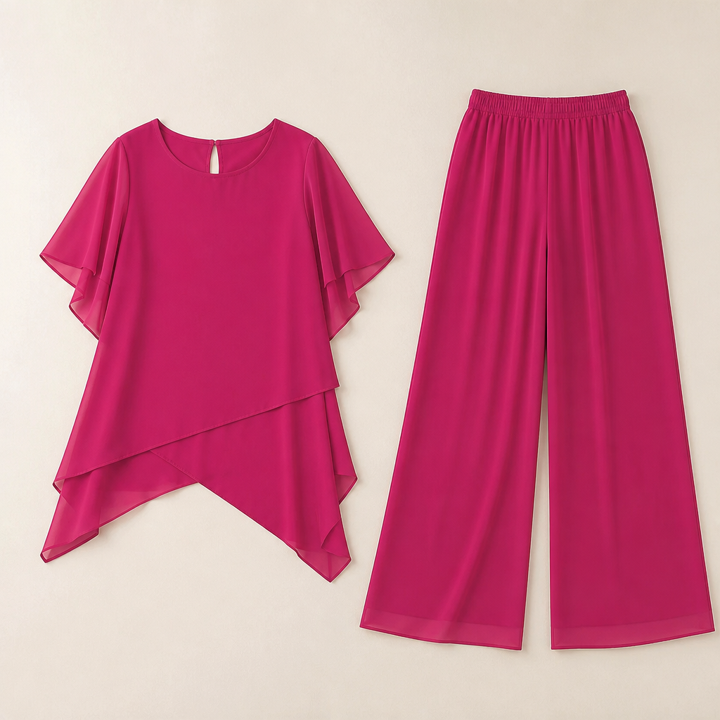 Flexiva™ – Comfortable Two-Piece Outfit with Soft-Fall Wide-Leg Trousers