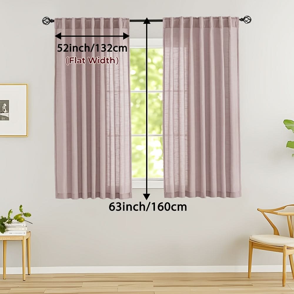 Flax Linen Sheer Curtains for Soft Light Filtering and Privacy
