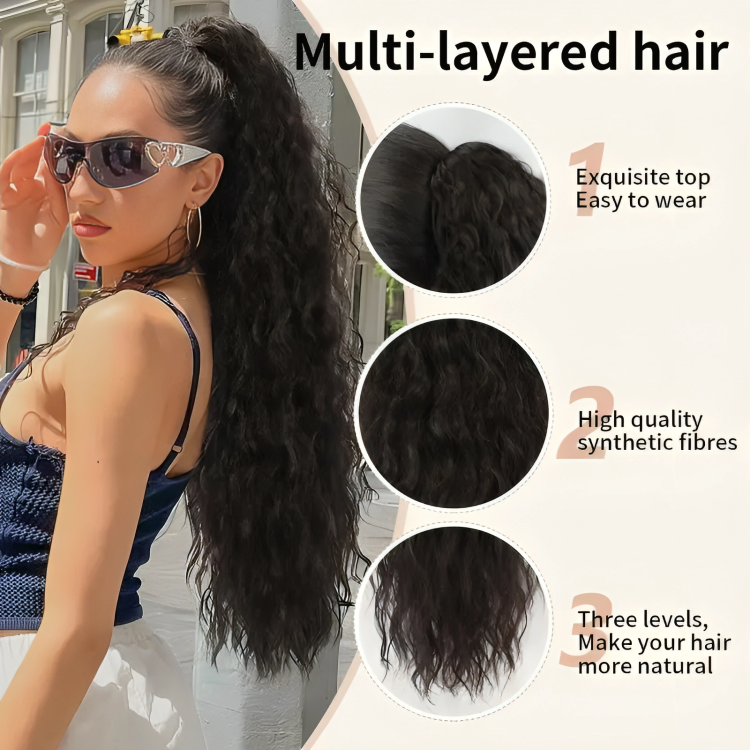 Temporary 50% Discount | Curly Hair Extensions with Ponytail Clips