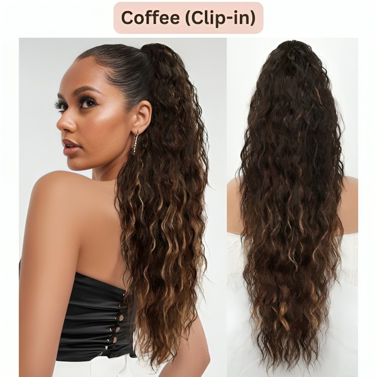 Temporary 50% Discount | Curly Hair Extensions with Ponytail Clips