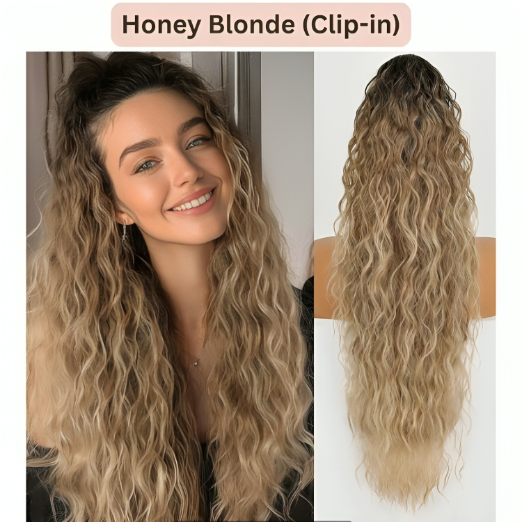 Temporary 50% Discount | Curly Hair Extensions with Ponytail Clips