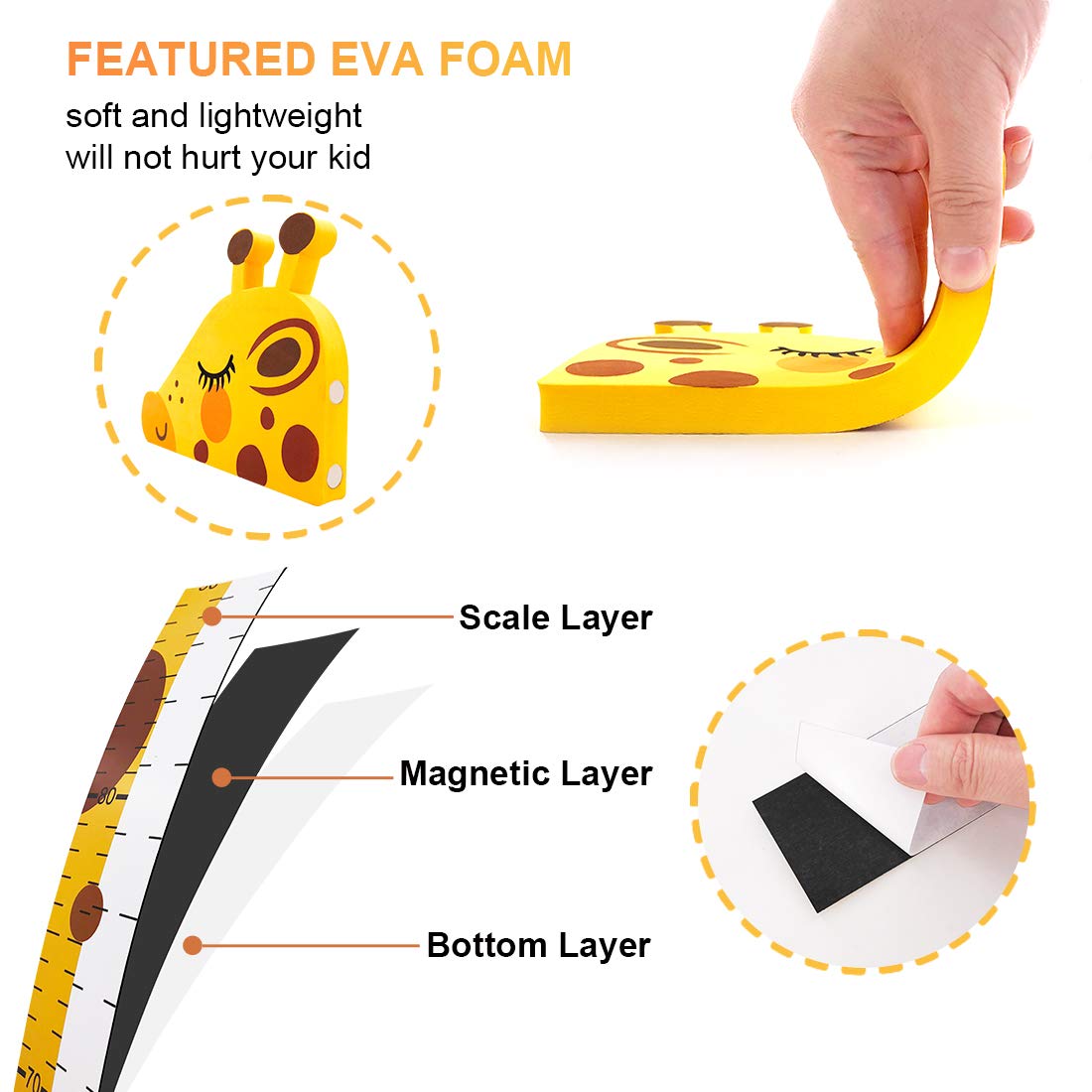 Magnetic Giraffe Height Chart for Kids - 50% Discount Temporary