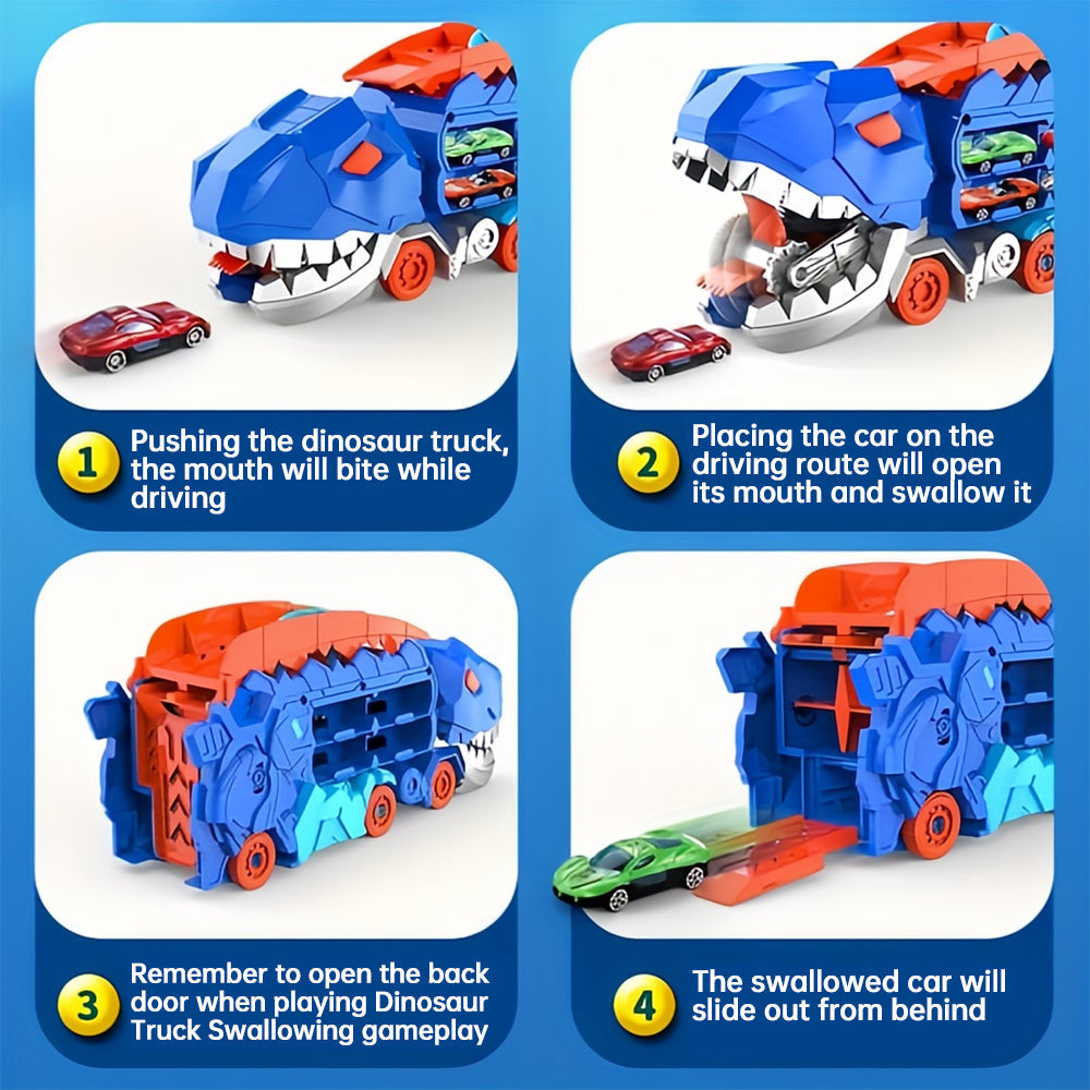 Temporary 50% Discount | Dinosaur Transport Truck with Folding Slide