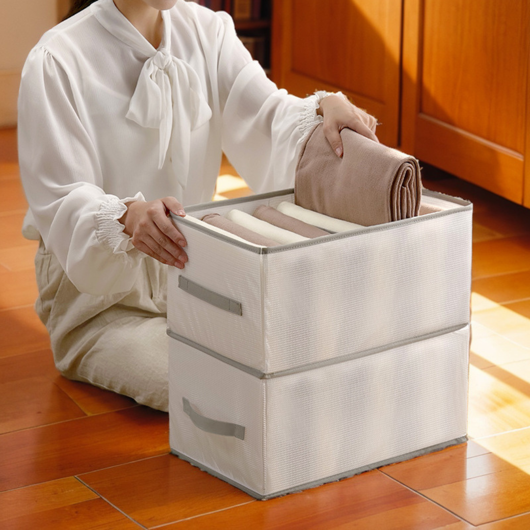 Foldable Clothing Storage Box | Quickly Find Every Item | Compartments, Foldable, Sturdy | DrawerCalm