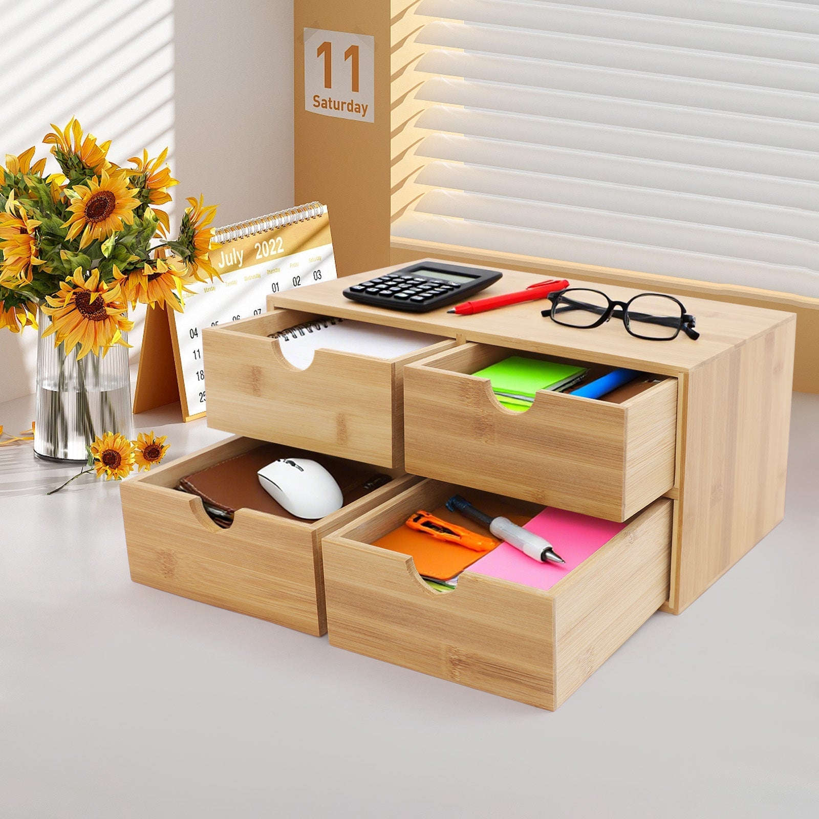 Eco-Friendly Four-Drawer Organizer for Every Space
