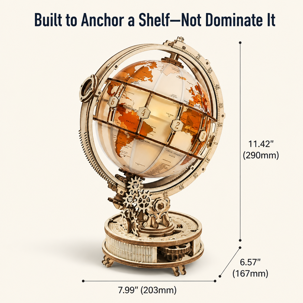 LumoraSphere™ — Click Together a Radiant Wooden Globe That Also Serves as Decor