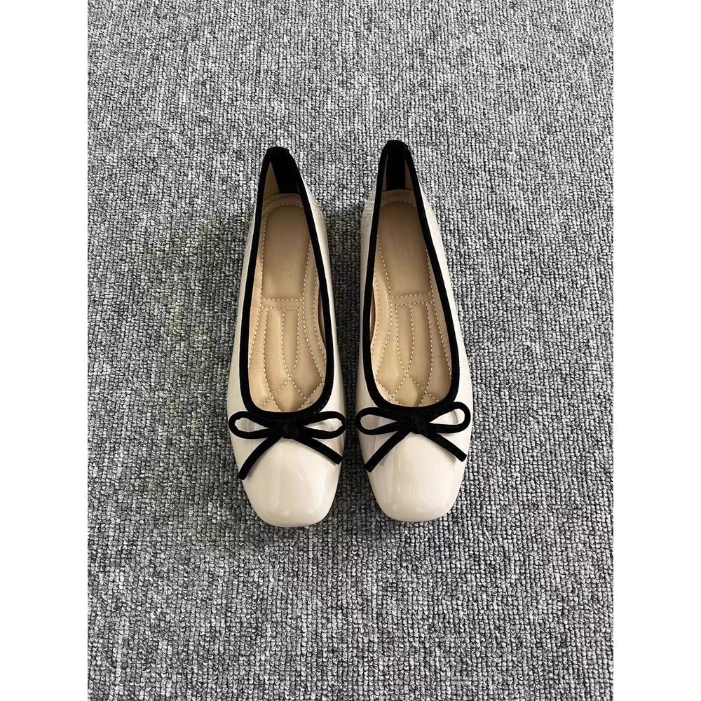 Chic Glossy Ballerina Flats for Women - Ruby Red