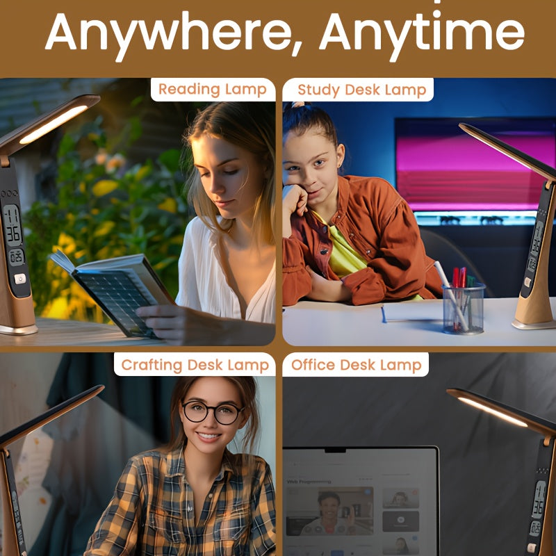 LUMIFOLD – Compact LED Desk Lamp with Time Display