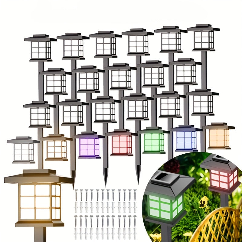 RadiantGlow - 24-Piece Multi-Hued Solar Garden Lighting Set