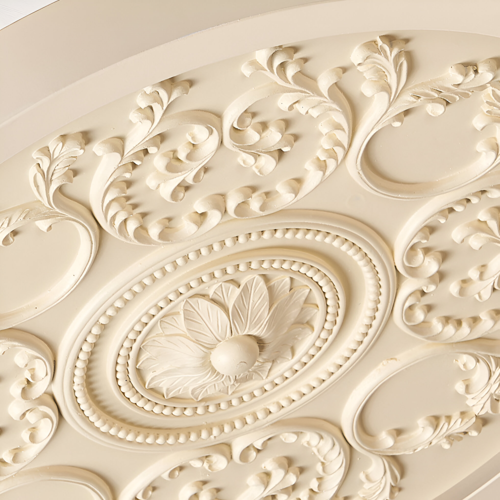 Ceiling lamp with raised floral pattern – Remote adjustable dimming