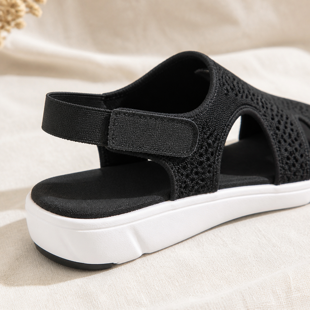AeroLuxe™ – Padded Mesh Slingback Sandals with Velcro Closure