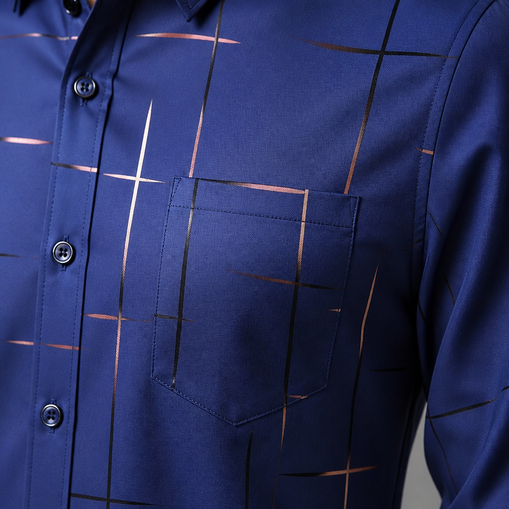 Ultra-LightPower™ – Breathable Stretch, Wrinkle-Free Line-Print Dress Shirt
