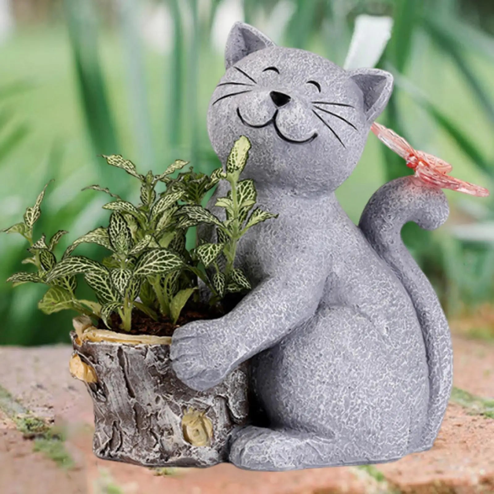 LED Lighted Solar Cat Sculpture – 21 cm Outdoor Ornament